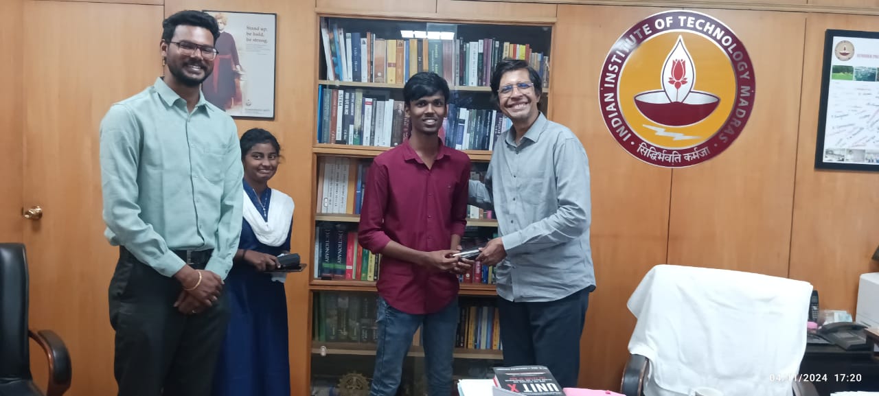Commemorative pen gift from Prof. V. Kamakoti, Director of IIT Madras
